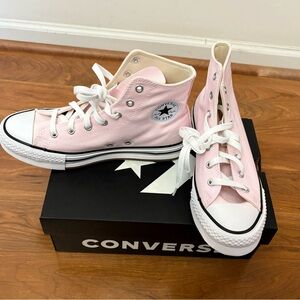 Converse All Star Lift Platform High Big Kids Pink High Top Sneaker Size 6 Youth